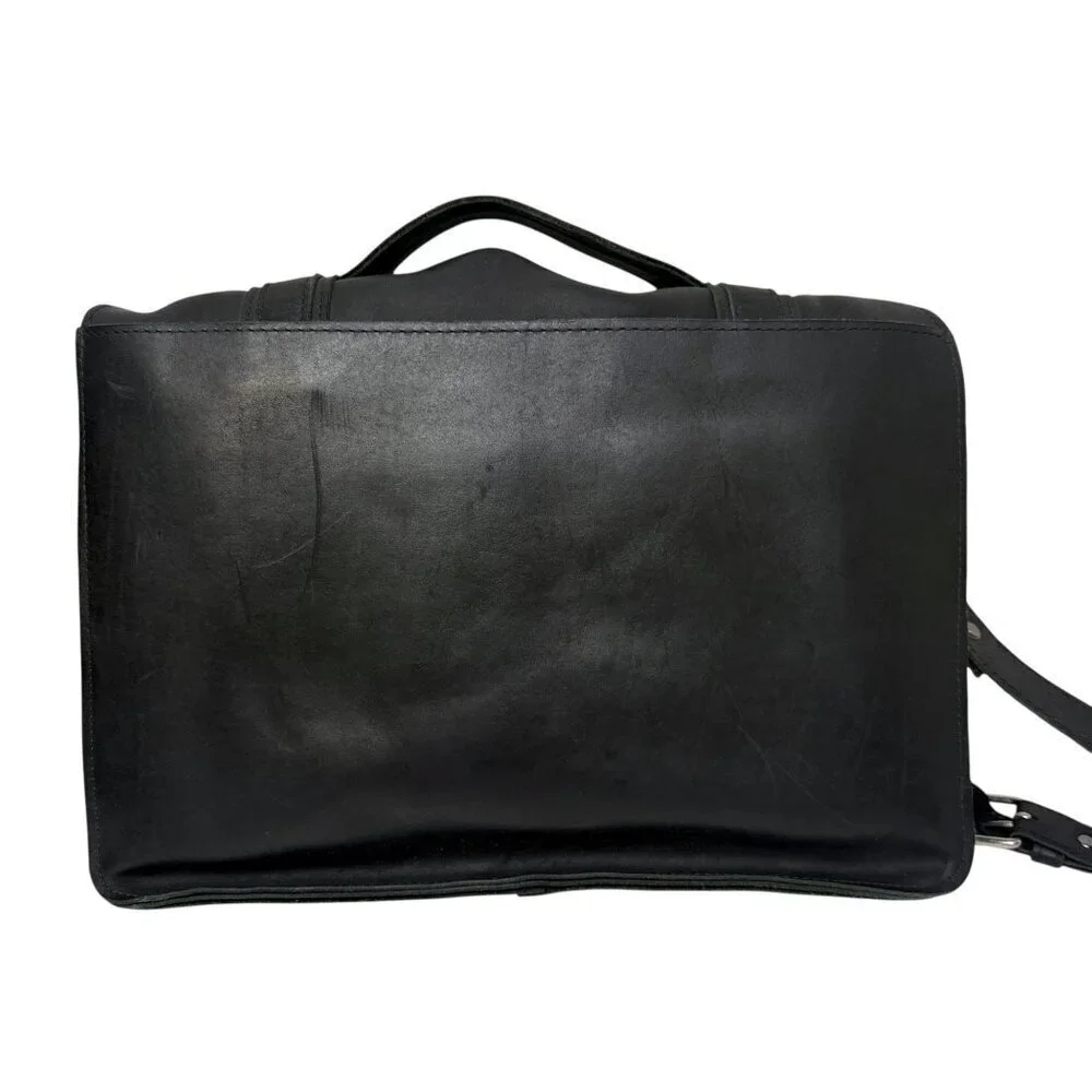 Copper River Bag Bolinas Voyager Laptop Briefcase Black Leather Large Messenger